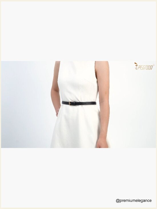 4 Pack Skinny Leather Belts with Gold Buckle for Dresses Jeans main image 4